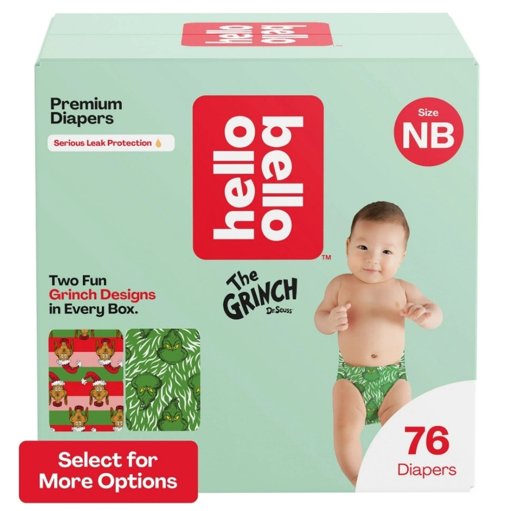 Hello Bello the Grinch newborn NB premium diapers 76 count